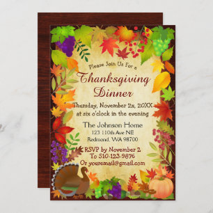 Colourful Thanksgiving Harvest Invitation