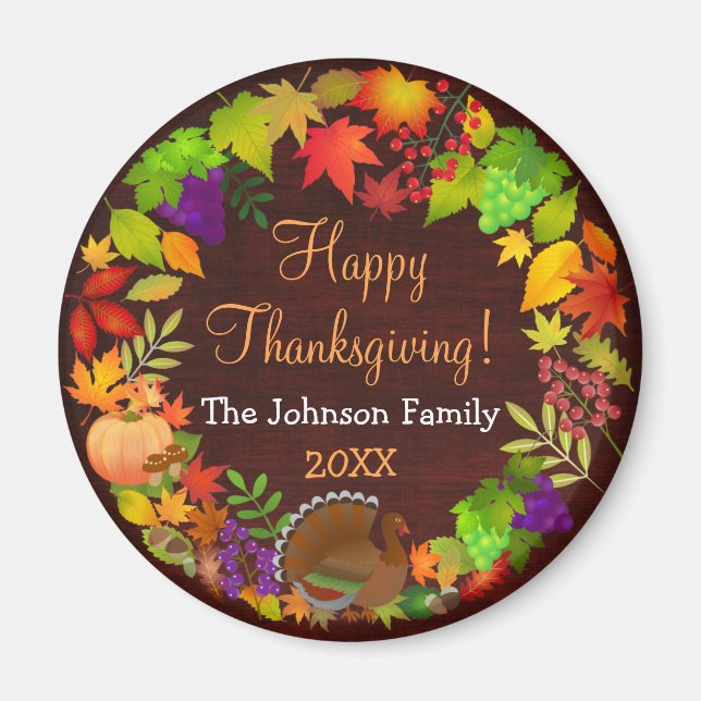 Colourful Thanksgiving Harvest Magnet (Front)