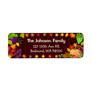 Colourful Thanksgiving Harvest Return Address Label