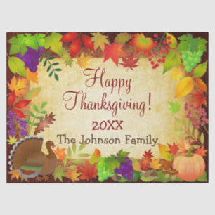 Colourful Thanksgiving Harvest Tissue Paper