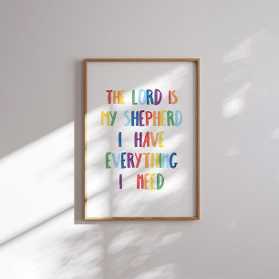 Colourful The lord is my shepherd poster