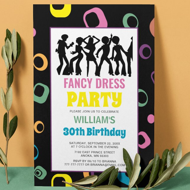 Colourful Themed Fancy dress Birthday Invitation (Creator Uploaded)