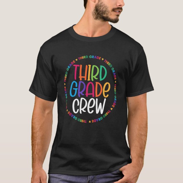 Colourful Third Grade Crew Back 2 School T-Shirt (Front)