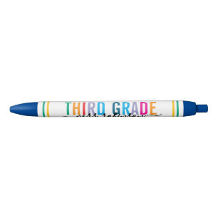 Colourful Third Grade Teacher Pen with Custom Name