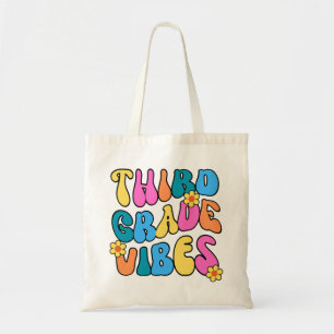 Colourful Third Grade Vibes– Back to School Retro Tote Bag