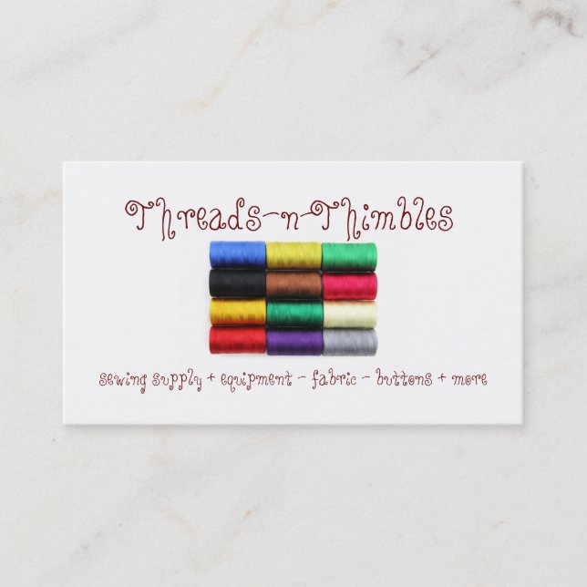 Colourful Thread Business Cards (Front)