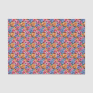Colourful three dee floral tiled pattern tissue paper