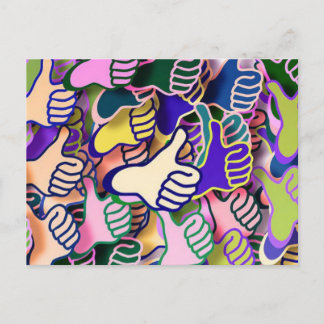 Colourful Thumbs Up Postcard