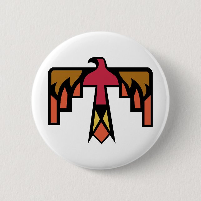 Colourful Thunderbird design 6 Cm Round Badge (Front)