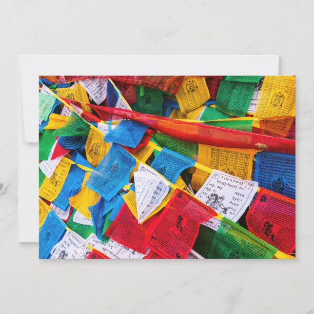 Colourful Tibetan prayer flags - Tibet Invitation (Front)