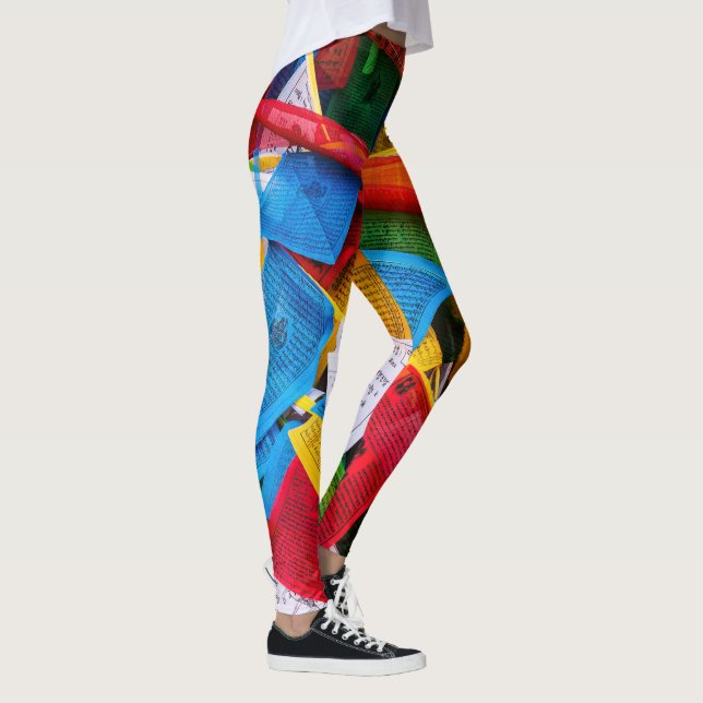 Colourful Tibetan prayer flags - Tibet Leggings (Right)