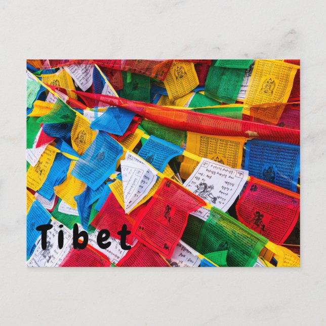 Colourful Tibetan prayer flags - Tibet Postcard (Front)
