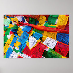 Colourful Tibetan prayer flags - Tibet Poster
