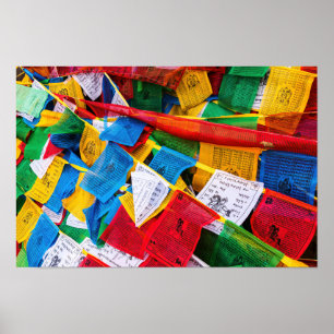Colourful Tibetan prayer flags - Tibet Poster