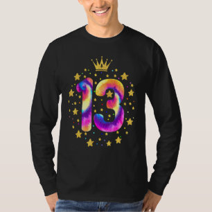 Colourful Tie Dye 13 Year Old Girls Thirteen 13th  T-Shirt