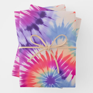 Colourful Tie Dye Art Wrapping Paper Sheets