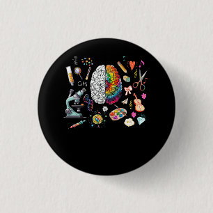 Colourful Tie Dye Brain Science Art Neuroscience N 3 Cm Round Badge