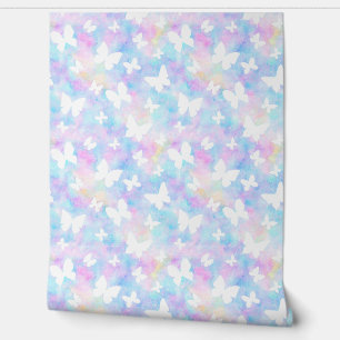 Colourful tie dye butterfly pattern wallpaper