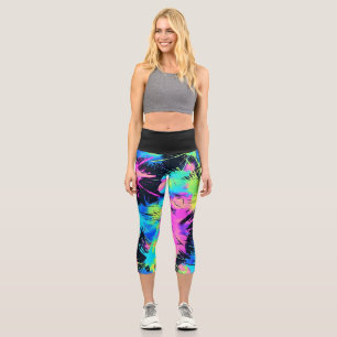 Colourful Tie Dye Capri Leggings