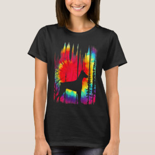 Colourful Tie Dye Doberman Pinscher Hippie Puppy F T-Shirt