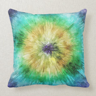 Colourful Tie Dye Graphic Cushion