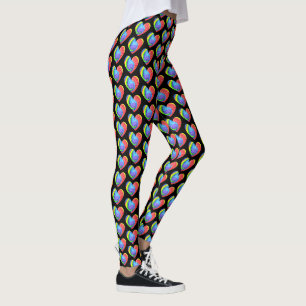 Colourful Tie Dye Heart Leggings