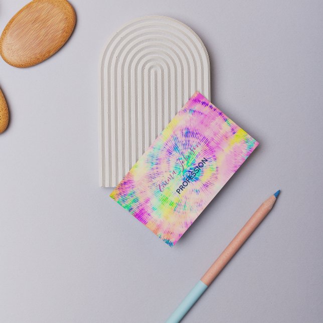 Colourful Tie Dye Neon Summer  Business Card (Creator Uploaded)