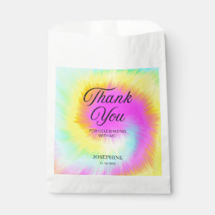 Colourful Tie Dye Pastel Rainbow Birthday Thank Yo Favour Bag