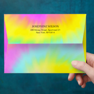 Colourful Tie Dye Pastel Rainbow  Envelope