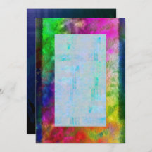 Colourful Tie Dye Psychedelic Blank Invitation