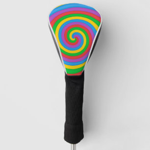 Colourful Tie Dye Rainbow Swirl 60s Art Pattern Golf Head Cover