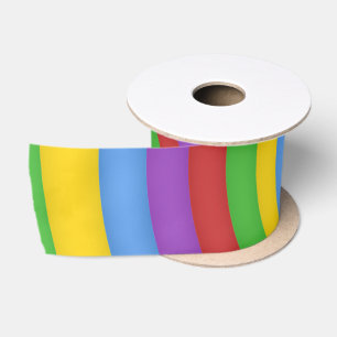Colourful Tie Dye Rainbow Swirl 60s Art Pattern Satin Ribbon
