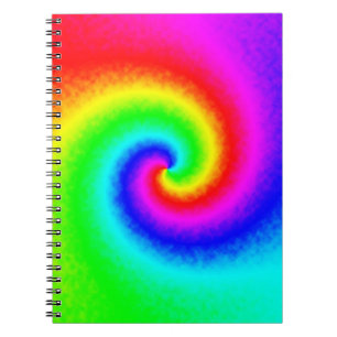 Colourful Tie Dye Rainbow Swirl Hippie Boho Chic Notebook
