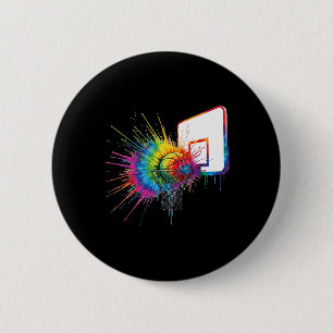 Colourful Tie Dye Sketll Hoop Paint Splatter Sport 6 Cm Round Badge