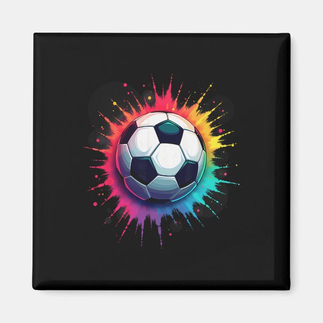Colourful Tie Dye Soccer Ll _1  Magnet (Front)