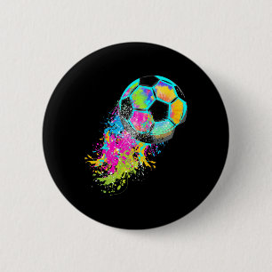 Colourful Tie Dye Soccer Ll 6 Cm Round Badge
