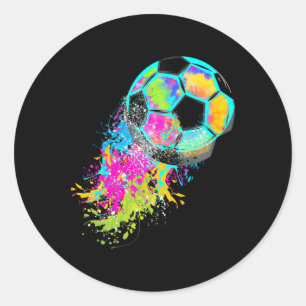 Colourful Tie Dye Soccer Ll Classic Round Sticker