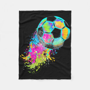 Colourful Tie Dye Soccer Ll  Fleece Blanket