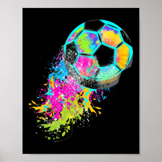Colourful Tie Dye Soccer Ll  Poster