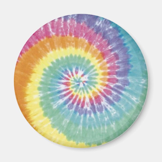 Colourful Tie Dye Spiral Magnet (Front)