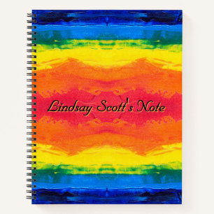 Colourful Tie Dye Texture Custom Name Journal