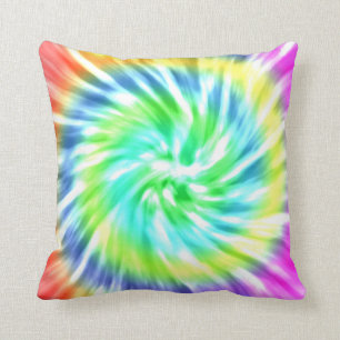 Colourful Tie Dye Throw Pillow