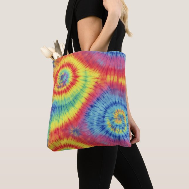 Colourful Tie Dye Tote Bag (Close Up)