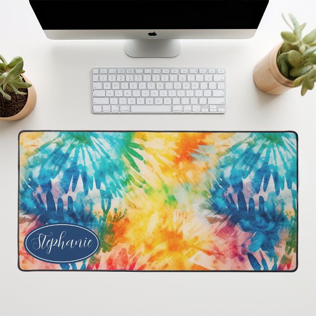 Colourful Tie Dye Watercolor Abstract Desk Mat (Creator Uploaded)