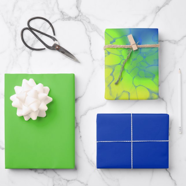 Colourful tie-dye  wrapping paper sheet (Front)
