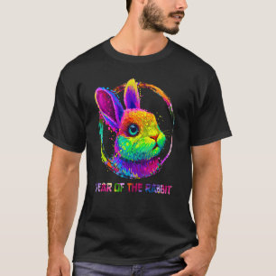 Colourful Tie Dye Year of the Rabbit Happy New Yea T-Shirt