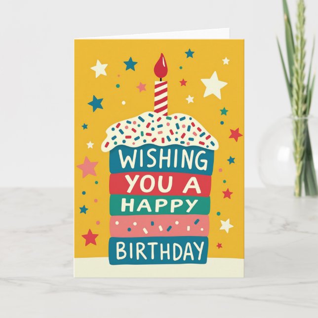 Colourful Tiered Birthday Card (Front)