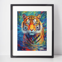 Colourful Tiger Abstract painting
