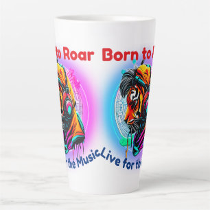 Colourful Tiger Face Latte Mug