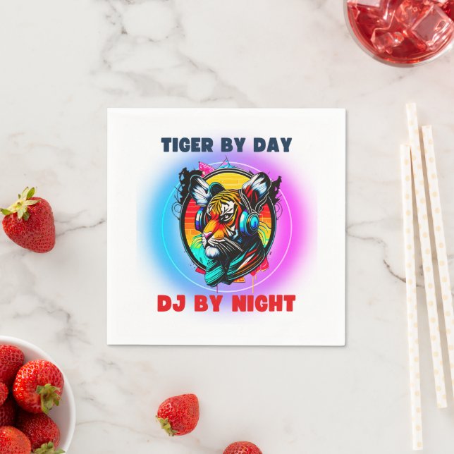 Colourful Tiger Face  Napkin (Insitu)